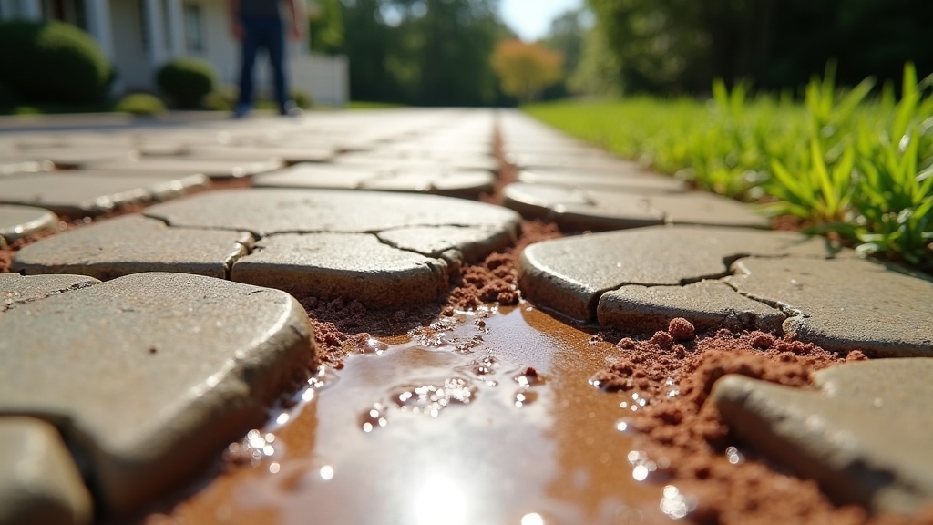 A close-up photograph capturing the disastrous consequences of poor paving material